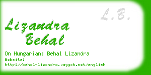 lizandra behal business card